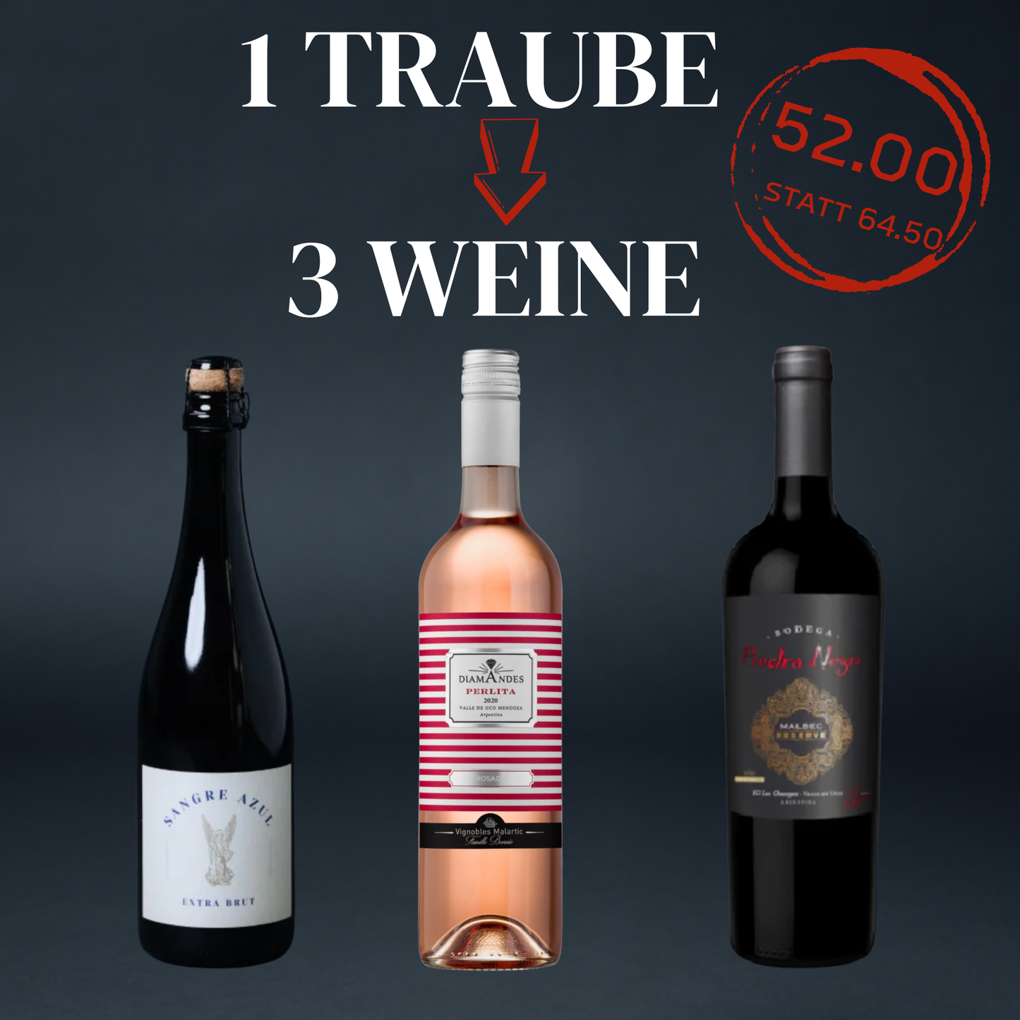 Malbec-Trio - 1 Traube & 3 Weine